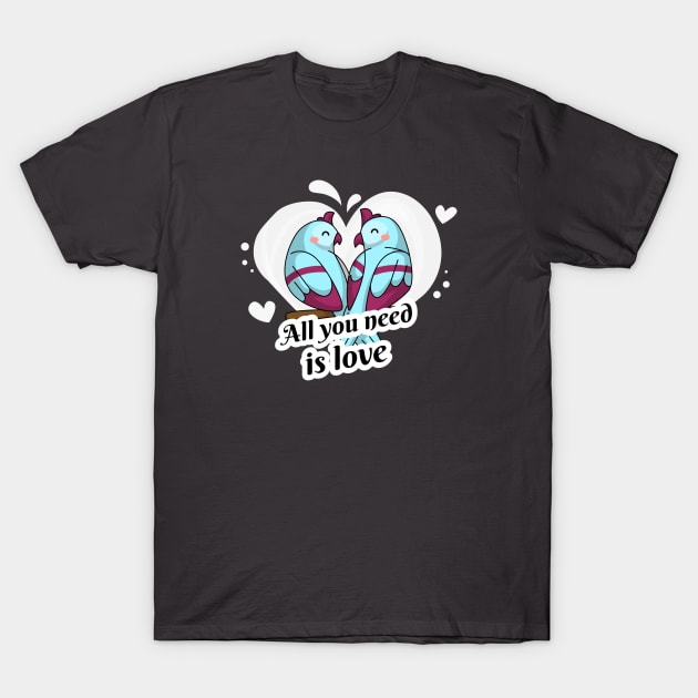 Parrots in Love T-Shirt by Araf Color